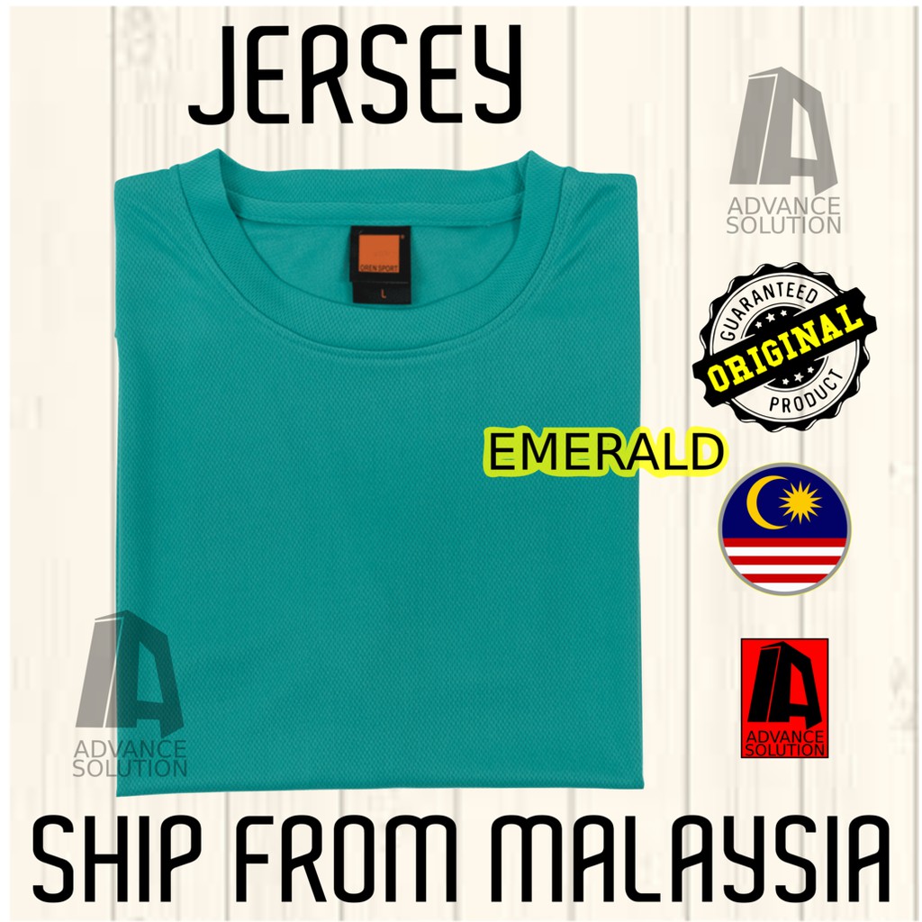 Jersi Emerald Short Sleeve QD04 Oren Sport Baju Jersey T-shirt Lengan ...
