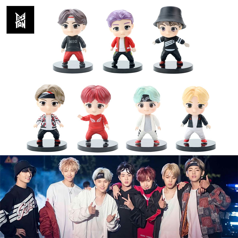 7Pcs/Set BTS TinyTAN Mini Figure Bangtan Boy Groups BTS Anime Figure