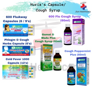 Hurix's Capsule 600 FluAway/ Phlegm & Cough/ Cold Fever 1000/ 600 Flu