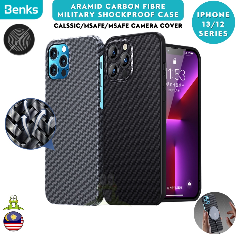 BENKS Aramid Carbon Fiber Case for iPhone 13 12 Pro Max Mini Slim