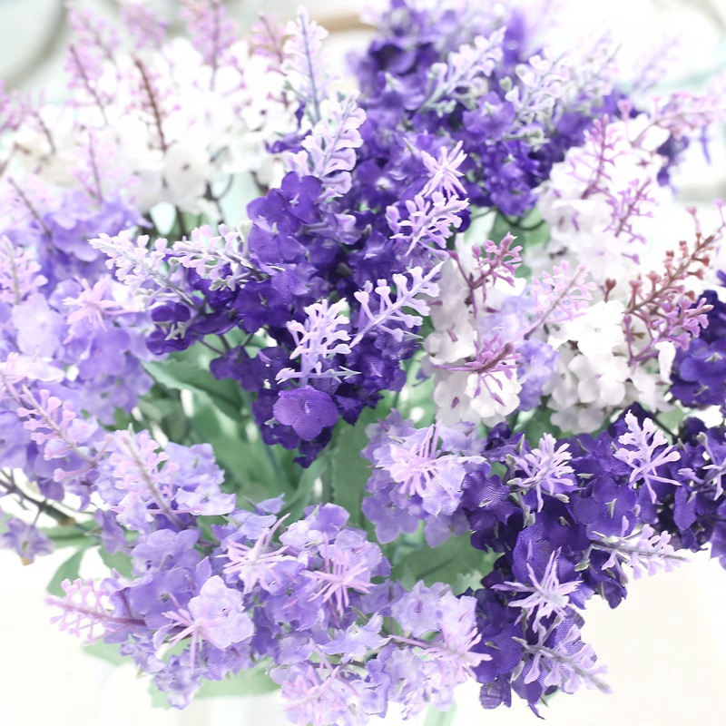 10 Heads Lavender Artificial Flowers Wholesale Wedding