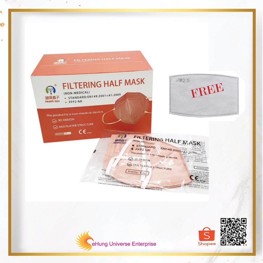 [Ready Stock] Reusable Copper Oxide Antimicrobial KN95 with 5-layer Face Mask (FREE PM2.5 Mask Filter)