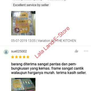  Deko  Hiasan Dinding Dapur   Kitchen Deco Wall Frame kayu  