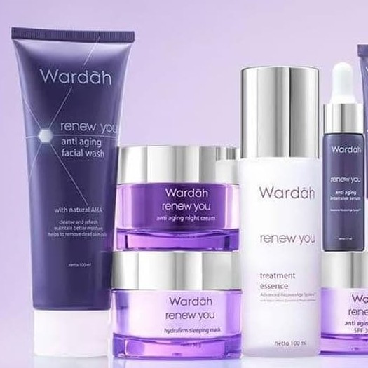 Wardah Set 4in1 5in1 Renew You Anti Aging Anti Jeragat Purple Anti Wrinkle Free Make Up Bag Shopee Malaysia