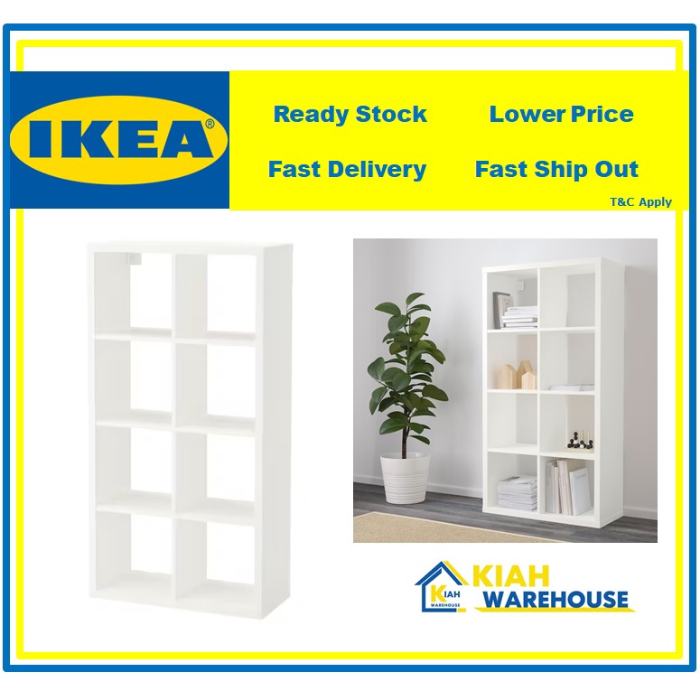 IKEA-FLYSTA Shelving unit, white, 69x132 cm Perabot Putih Almari Rack ...