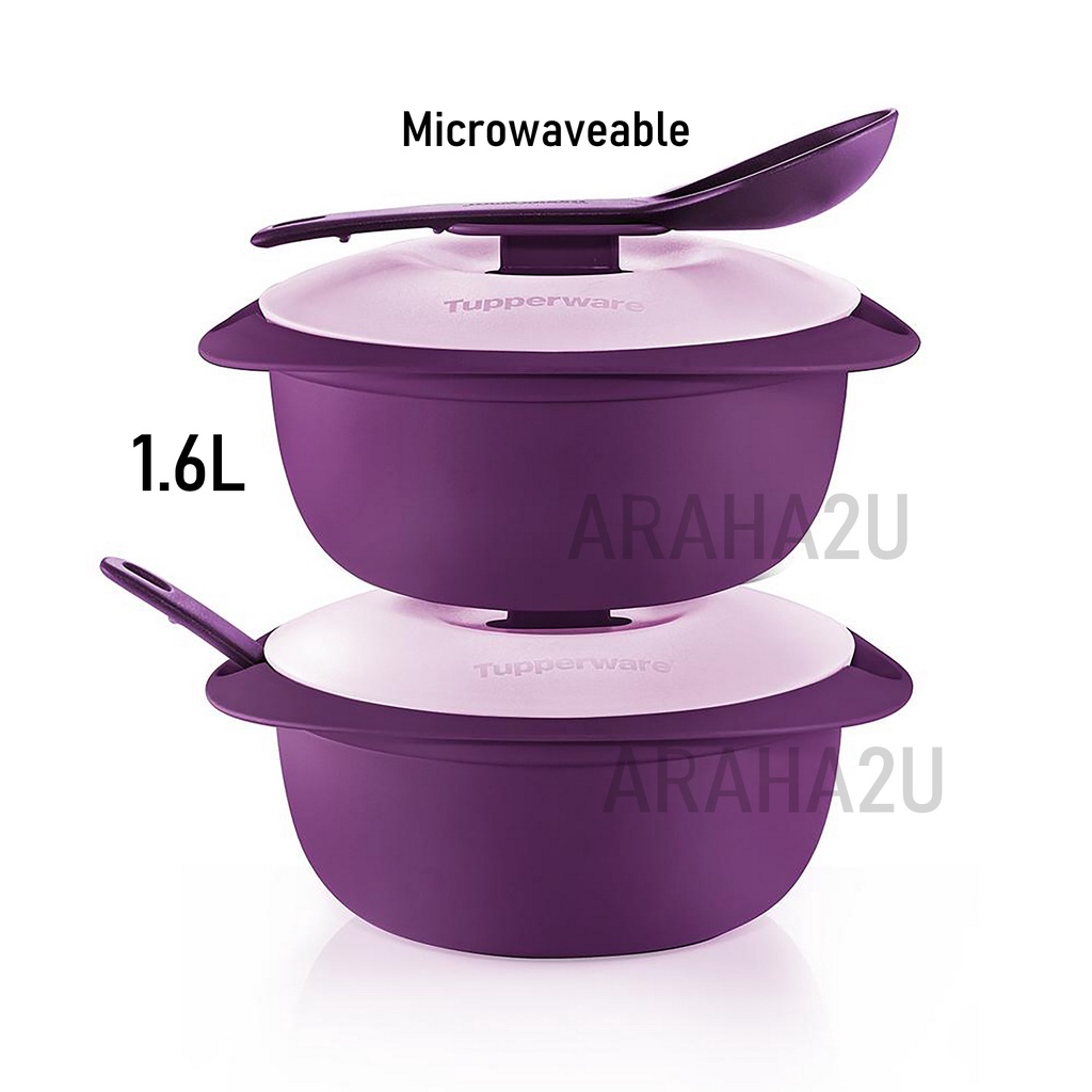 Tupperware Microwaveable Royal Blossom Serveware Round Serving Set 1.6L with Ladle / Raya Serving Set / Limited