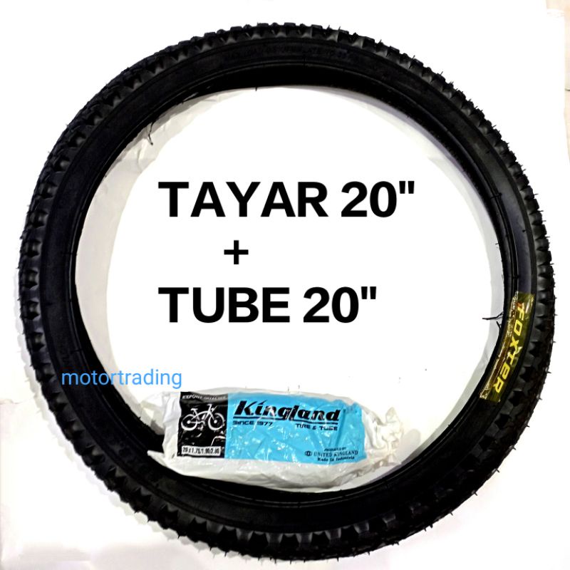 (1 SET) 20" BASIKAL TAYAR + TUBE 20X2.125 / 20X1.95 (KASAR)