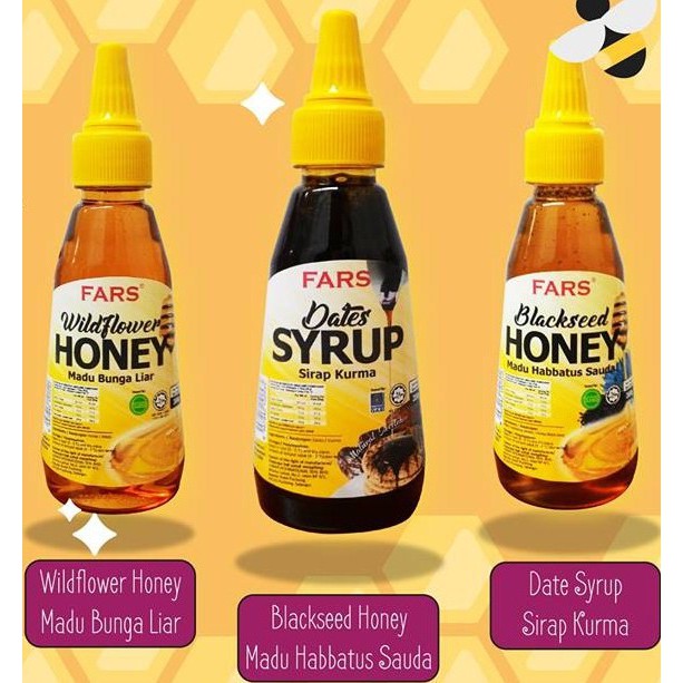 Combo 3in1 Fars Wildflower Honey, Blackseed Honey & Date Syrup Madu Asli Tulen
