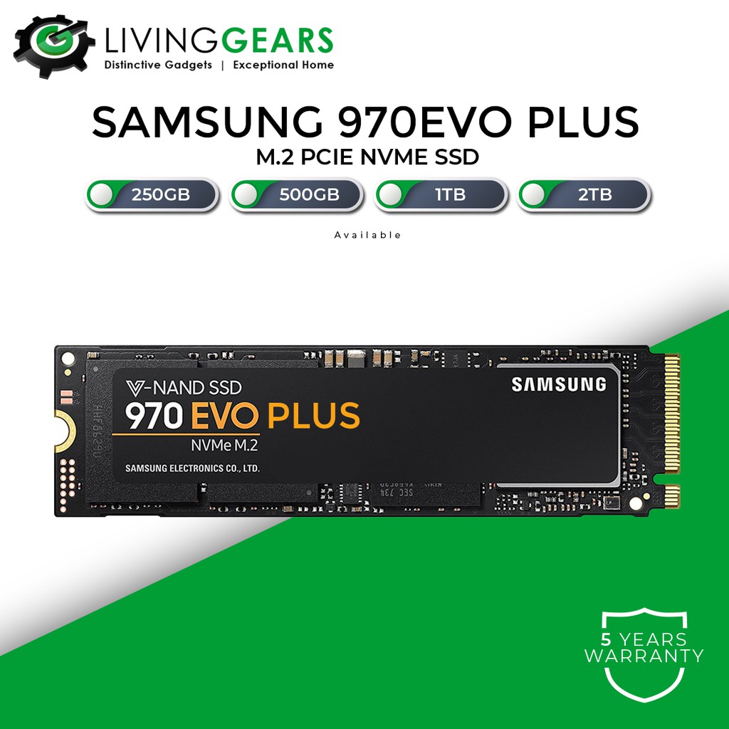 Samsung Ssd 970 Evo Plus 250gb 500gb 1tb 2tb M 2 Pcie Nvme Ssd For Desktop Notebook Shopee Malaysia