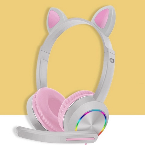 [Local Seller] EXTRA GIFT Cat Ear Wired Gaming LED Headphones AKZ-020 / 3.5mm 