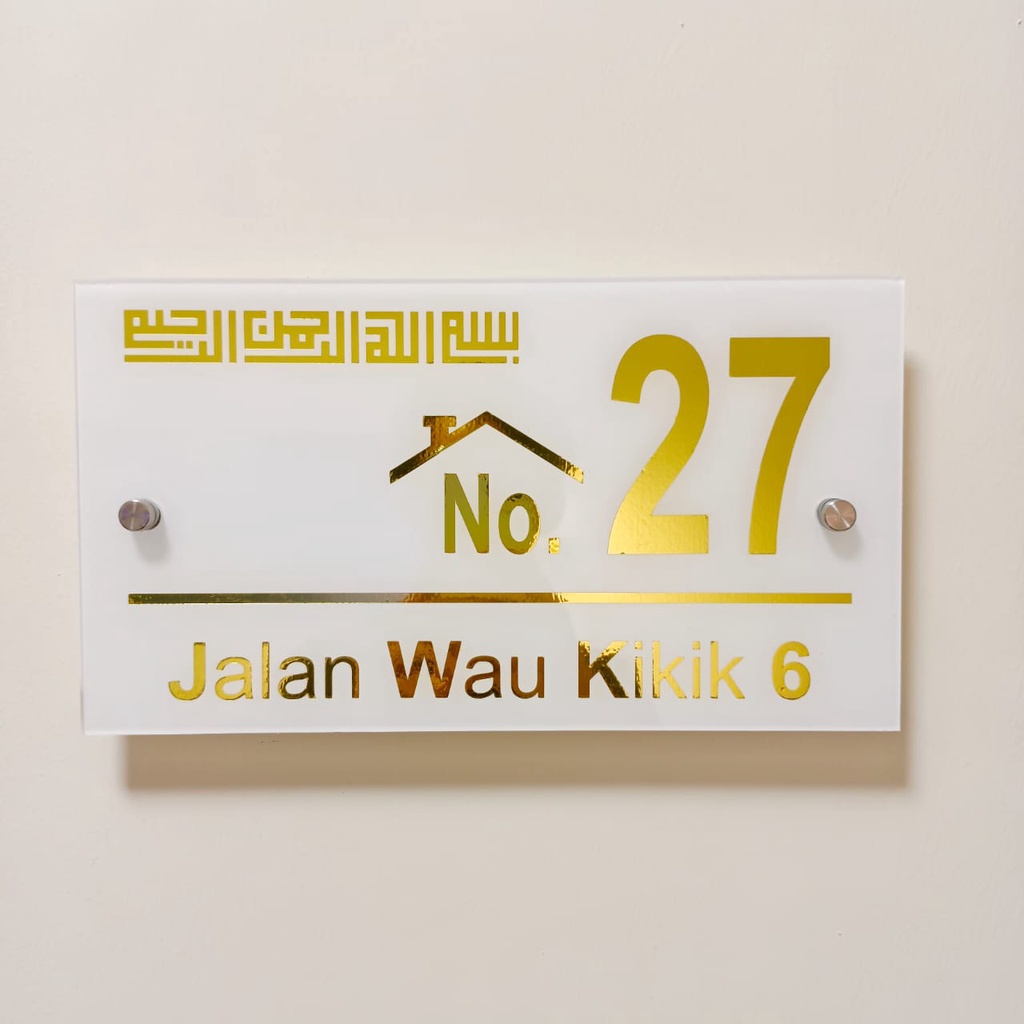 Buy White Gold Home Signboard Nombor Rumah Alamat Rumah Home Signage Papan Tanda Plate Seetracker Malaysia
