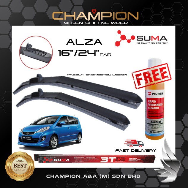 Perodua Alza SUMA Mugen Silicone Wiper 16"/24" (16inch 