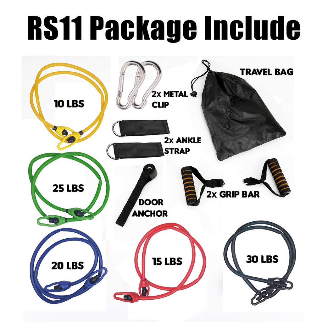 RS11/22 Resistance Bands Resistance Rope Natural Stretchable Rubber Fitness Bands Workout Yoga Fitness Pilates Home Gym