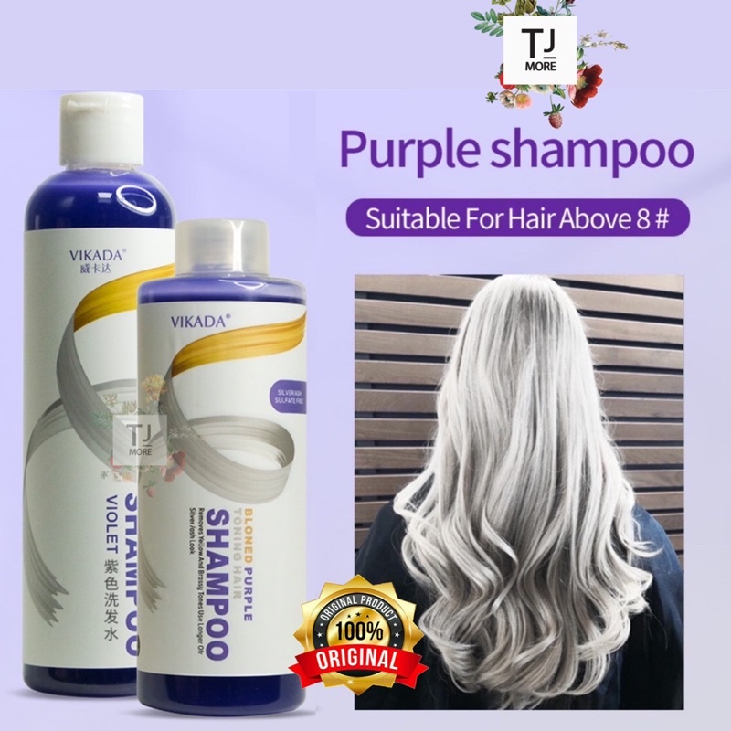 Vikada No yellow Hair Color Shampoo Anti Brassy Purple/Silver bleach