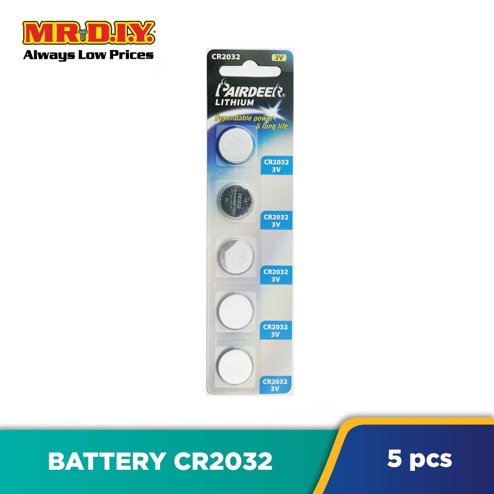 MR.DIY PAIRDEER Cell Lithium CR2032 Battery (5pcs) Shopee Malaysia