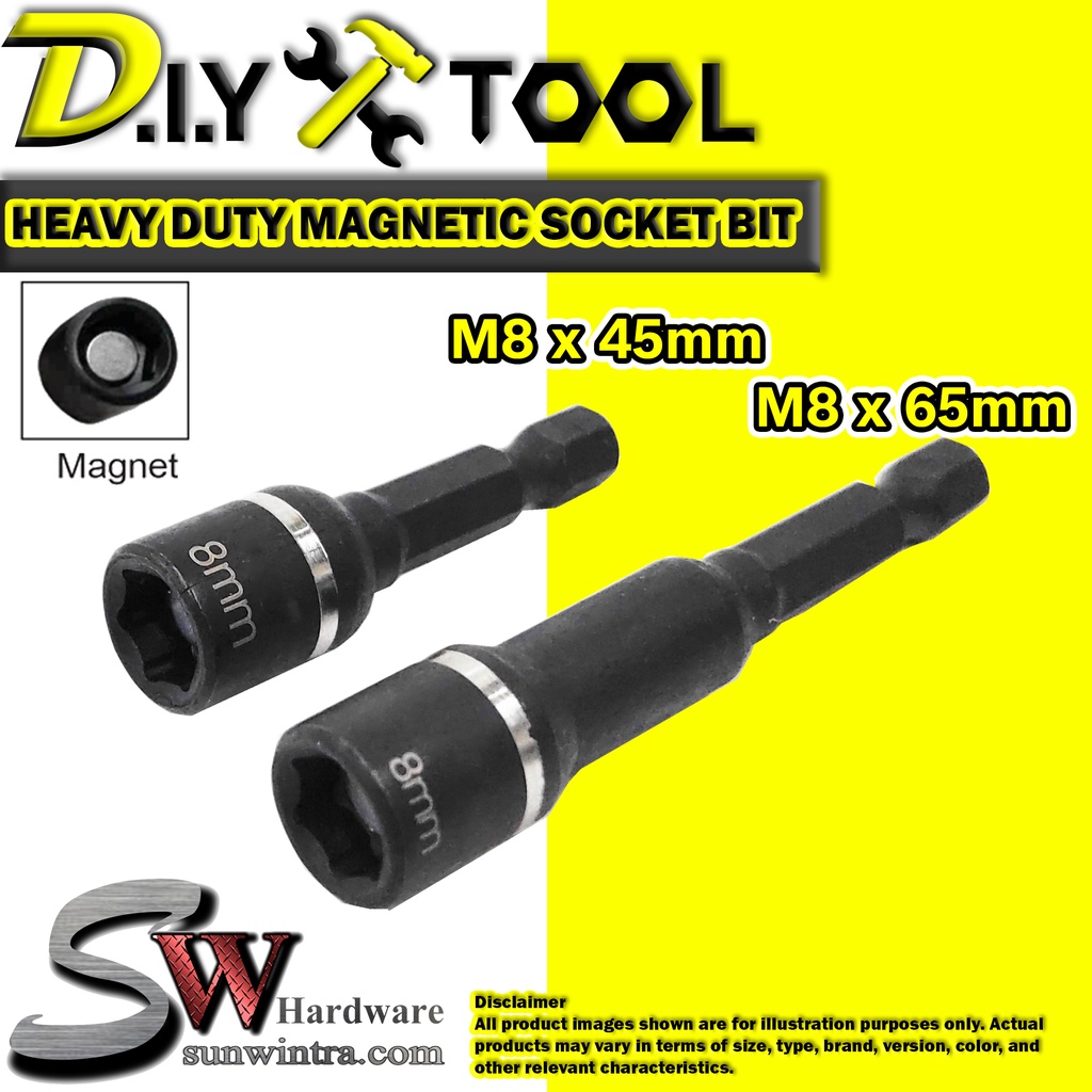 SW Hardware Heavy Duty Magnetic Nut Bolt Driver Drill Tool Bit Bits 1/4" Hex Shank Socket Sleeve Wrench Screwdrivers