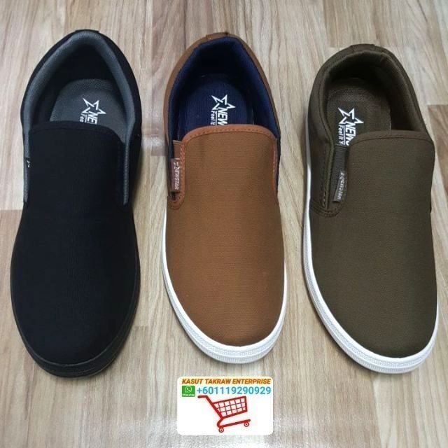 Newstar M1001 Men Casual Canvas Shoe || Kasut Sarung Kain Kanvas Kasual ...