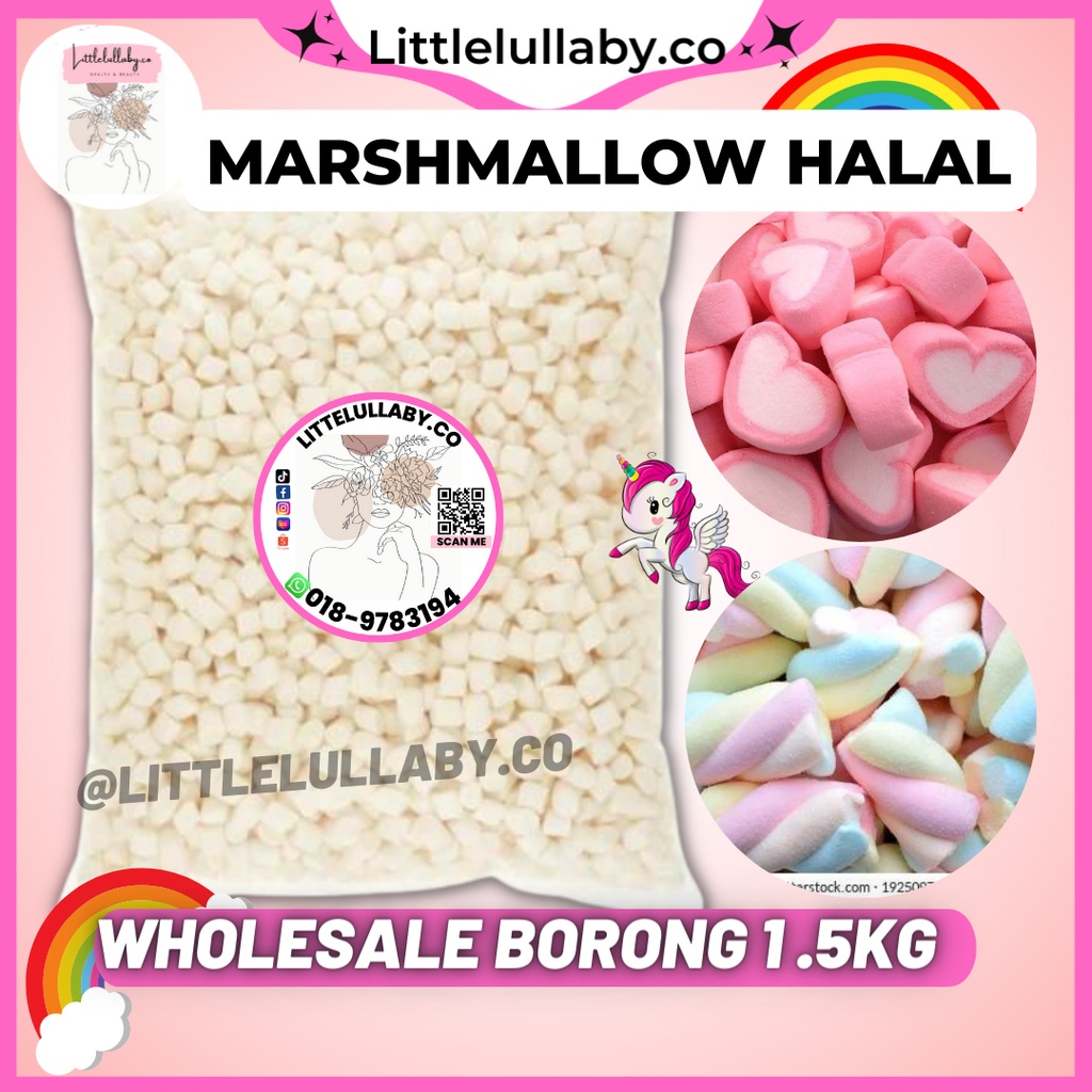1.5kg Borong Murah Marshmallow Halal Jakim Chocolate Marshmellow