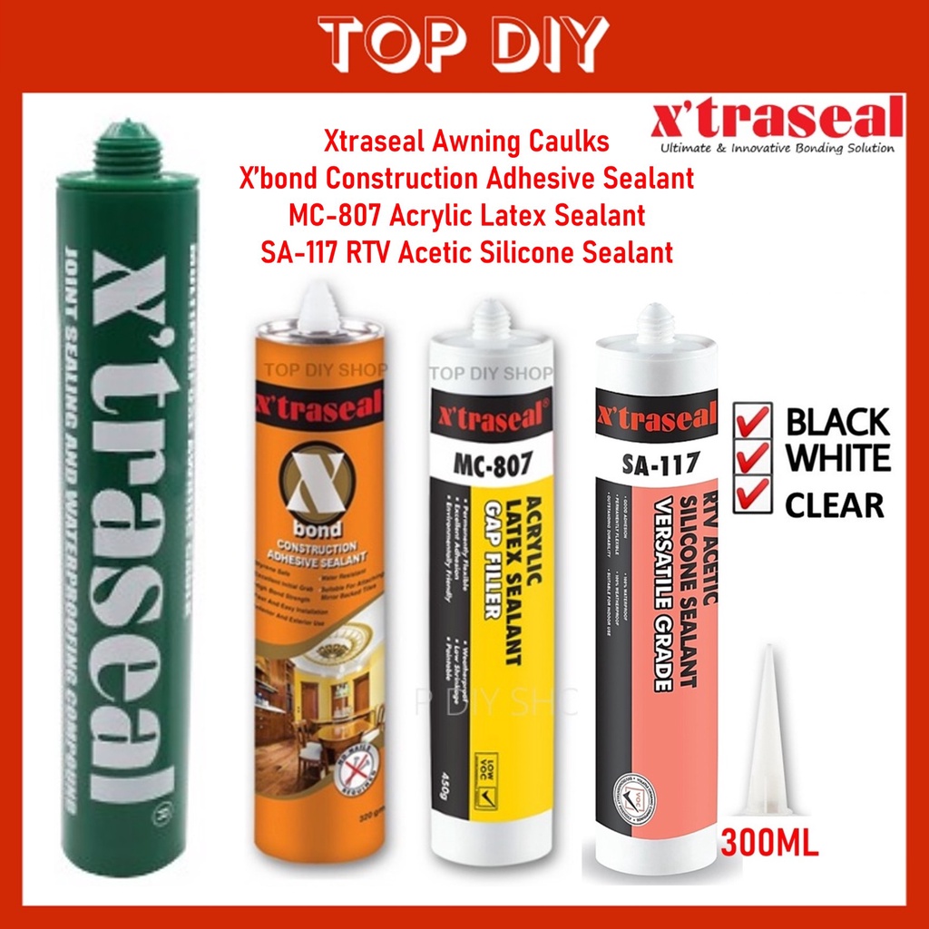 Xtraseal Awning Silicone (Grey)/ X'Bond Construction Adhesive Sealant