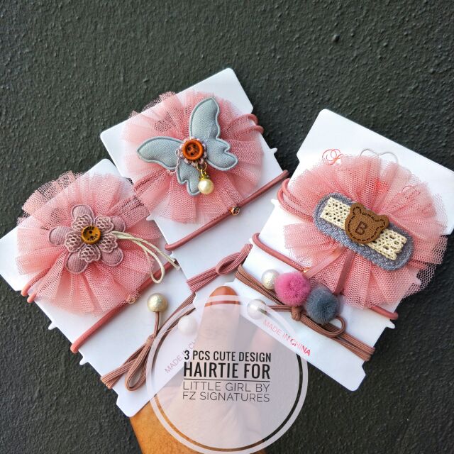 Hair tie / Getah Ikat Rambut kanak-kanak Pastel Color 3pcs/Set + Free Gift🎁