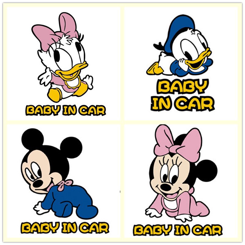 Ready Stock】Car Stickers Mickey Mouse Donald Duck Baby In Car On Board Cartoon  Cute Lovely Creative Decals Auto Styling 14x11cm D10 | Shopee Malaysia