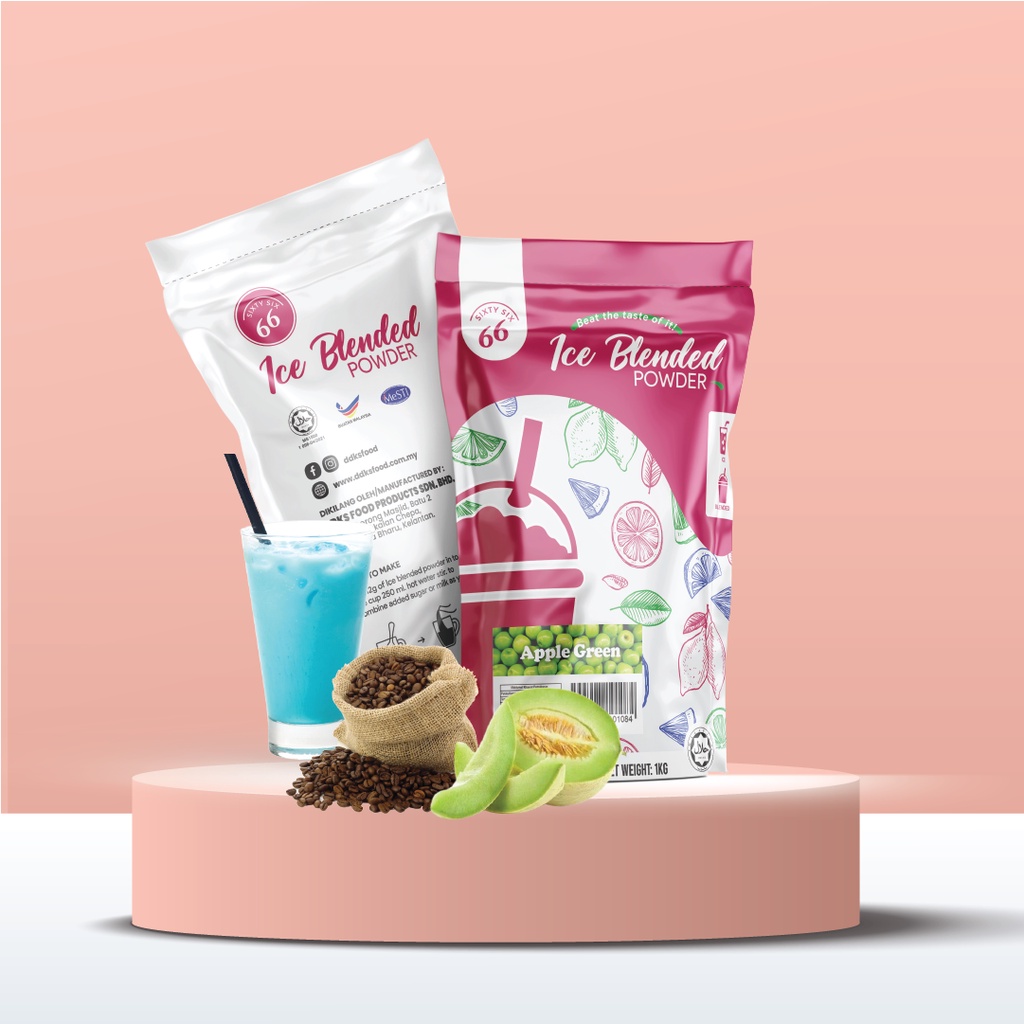 ICE BLENDED POWDER ( Chocolate/ Strawberry/Vanilla/Caramel/Cantaloupe/Mango)Brand 66 800gram  HALAL