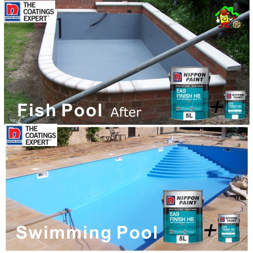 RAL 5012 POOLBLUE ( 5L ) EA9 FINISH HB SET NIPPON EPOXY FISH POOL