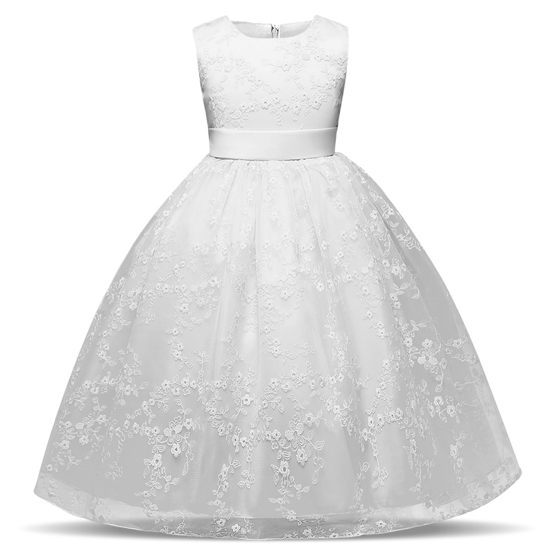 white baby flower girl dress