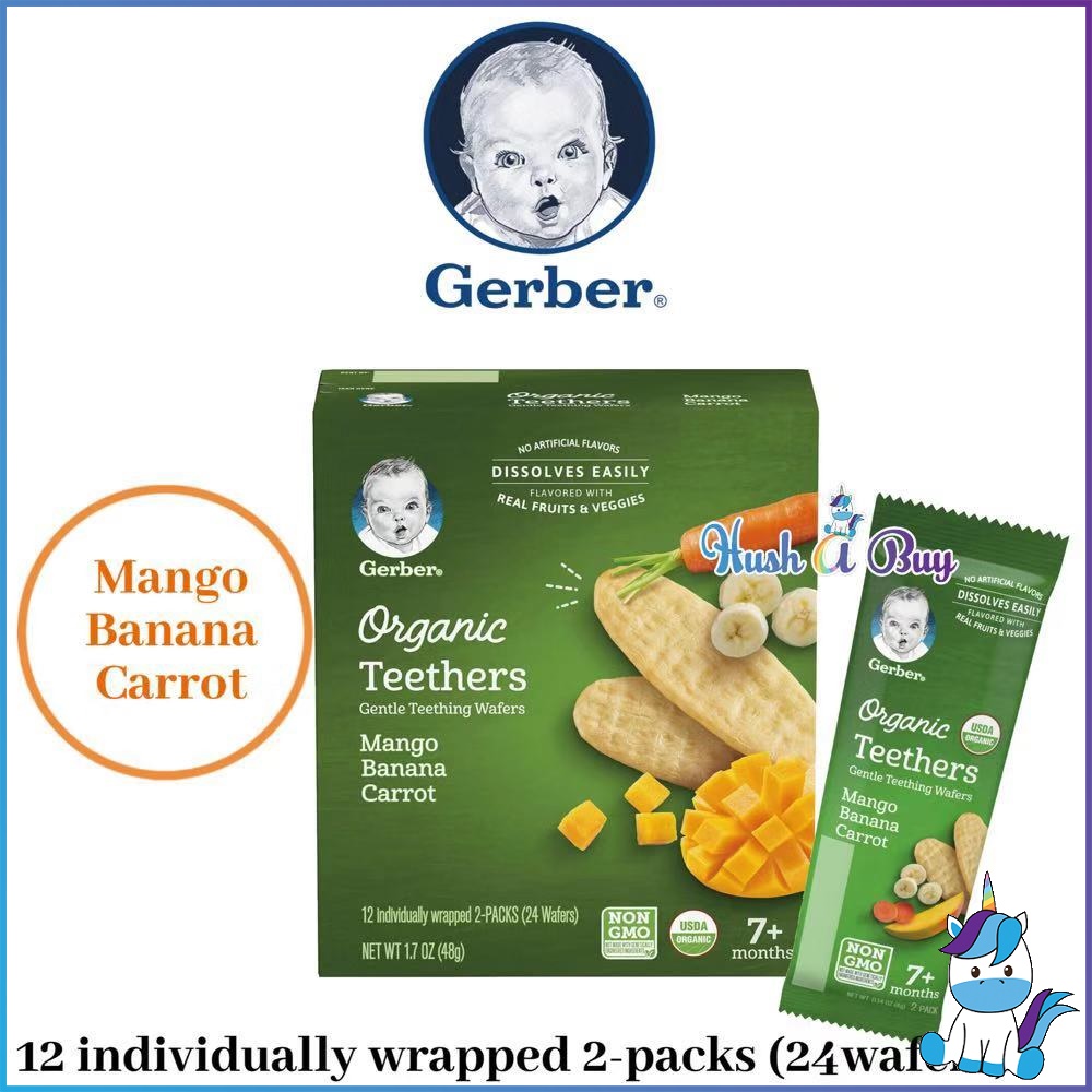 Gerber Organic For Baby Teethers, Mango Banana Carrot, Gentle Teething