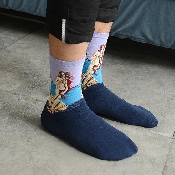 Casual Van Gog Socks Harajuku Pure Cotton Oil Painting Classic Art Sock |  Shopee Malaysia