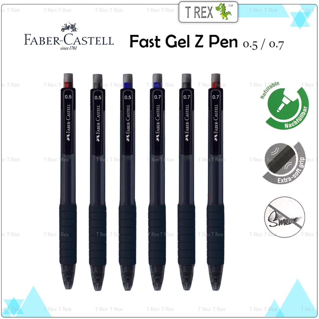 Faber Castell Fast Gel Z Pen 0.5mm / 0.7mm / Retractable Gel Pen ...