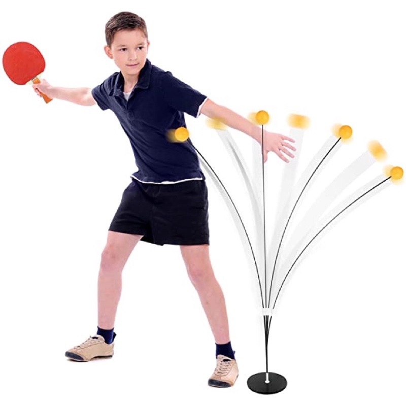 YICHUMY Rebound Table Tennis Practice Set with Elastic Soft Shaft 2 Rackets & 3 Ping Pong Balls Table Tennis Rebound for Kids/Adults Practice/Party Favor 