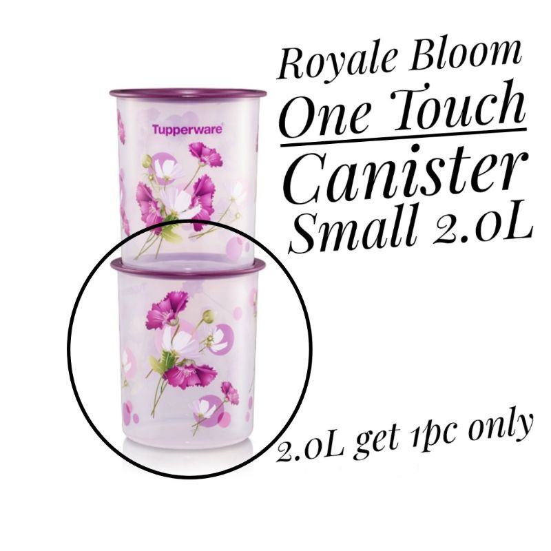 Tupperware Royale Bloom One Touch Canister Small 2.0L(1pc/2pc)