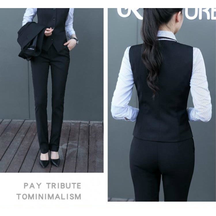 Essential Must 【SpotSend】Women's Vest Short Business Suit Waistcoat Slim Slimming Work Clothes Jacket 4o2B - Image 2