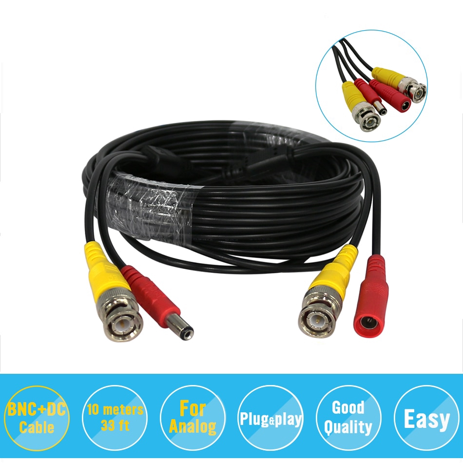 Video Power Camera Cable BNC+DC CCTV Wire for Analog Camera Surveillance DVR Kit