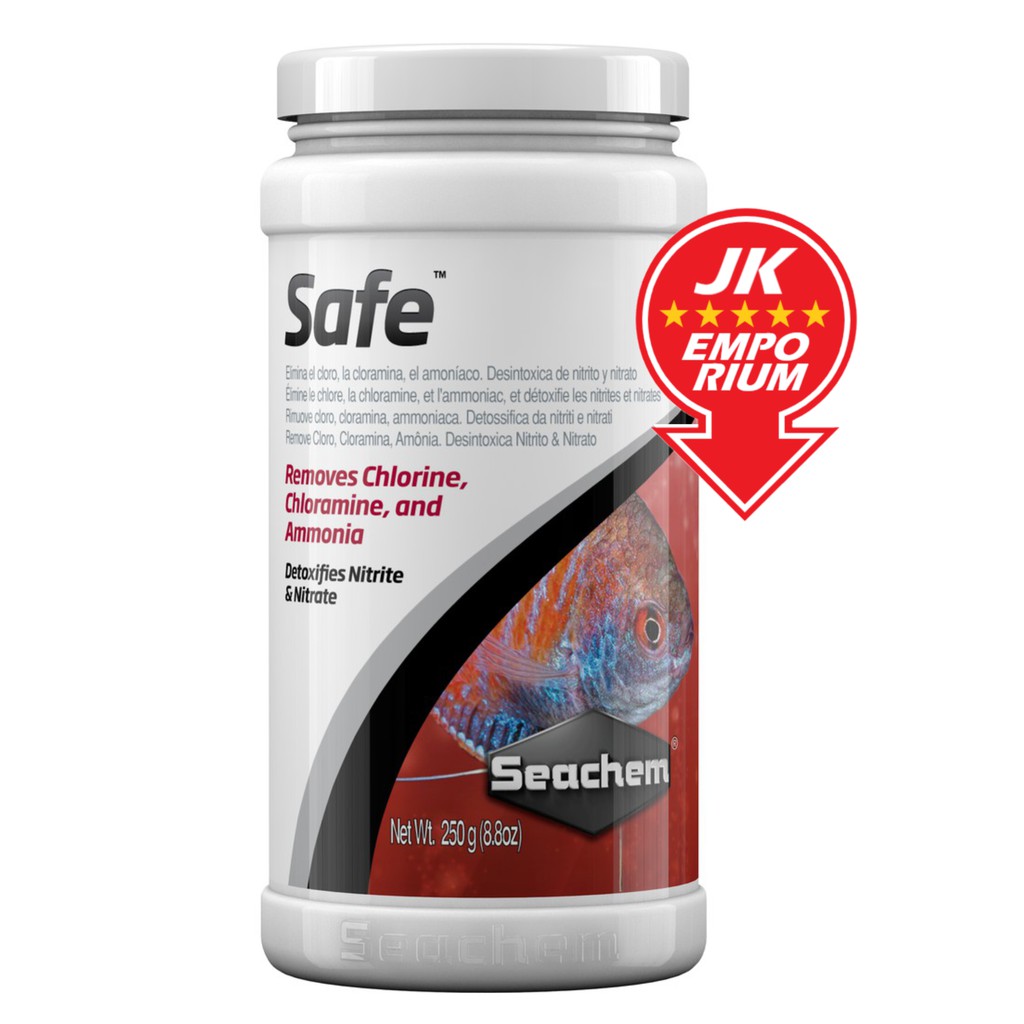 Seachem Safe 250g Removes Chlorine Chloramine Ammonia Nitrite Nitrate