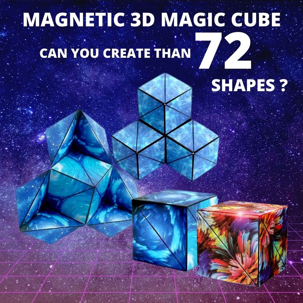 3D Magic Cube Magnet Fidget Toy Transforms Into 72 Shapes kiub rubik ...