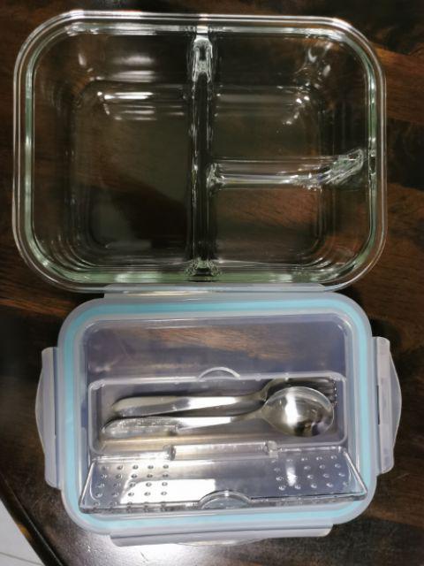 3 Compartment Glass Lunch Box  Shopee Malaysia