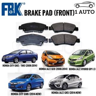 FBK FRONT BRAKE PAD for HONDA CITY GM2 GM6, JAZZ GE8 GK5, HYBRID 