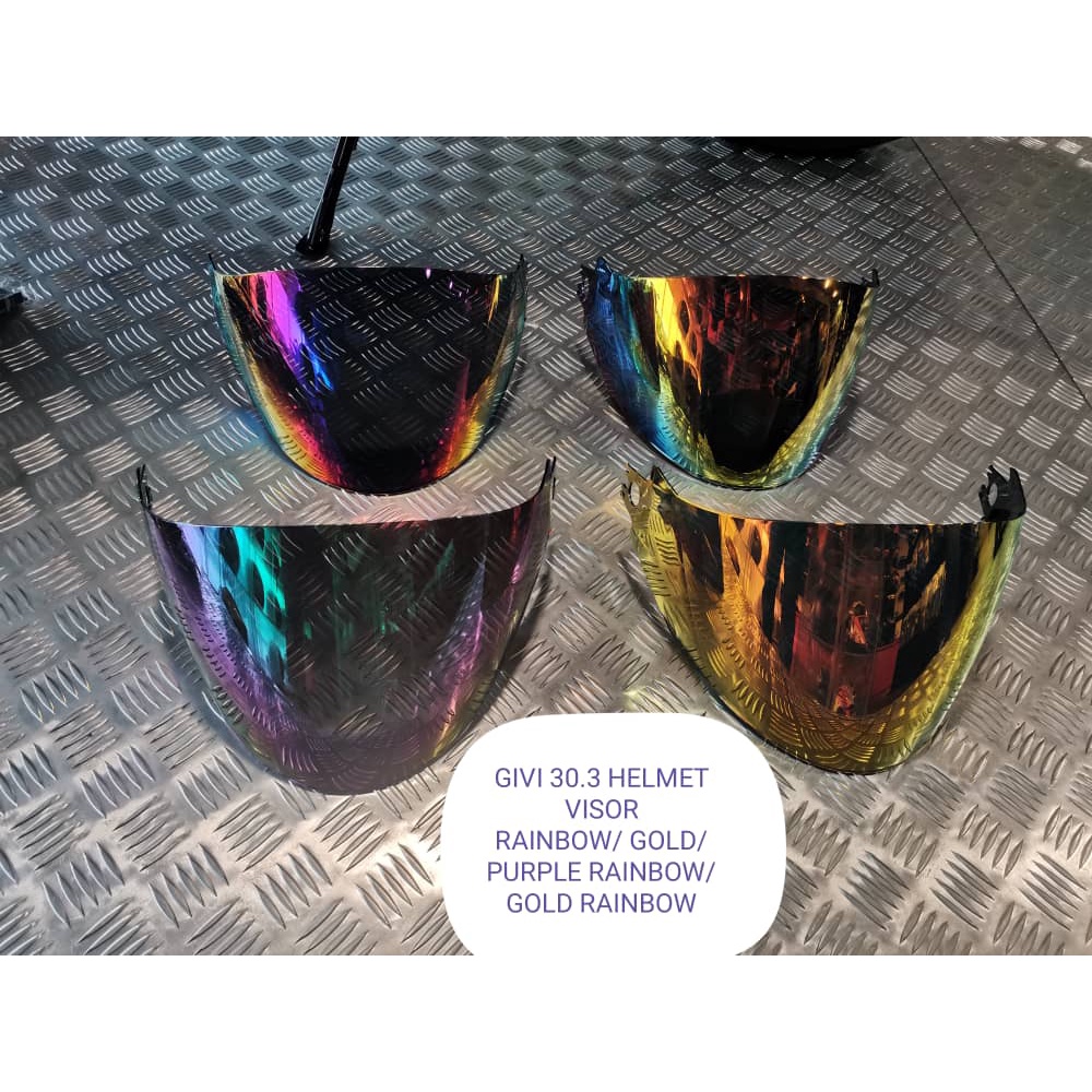 VISOR} GIVI HELMET 30.3 VISOR RAINBOW / GOLD / SMOKE / PURPLE COLOUR