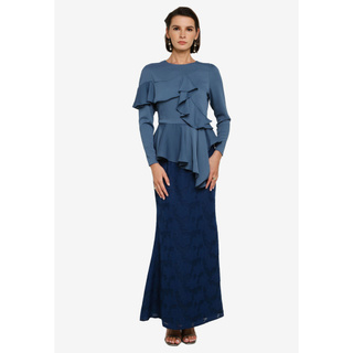 Zalia Asymmetrical Ruffle Peplum Kurung Shopee Malaysia