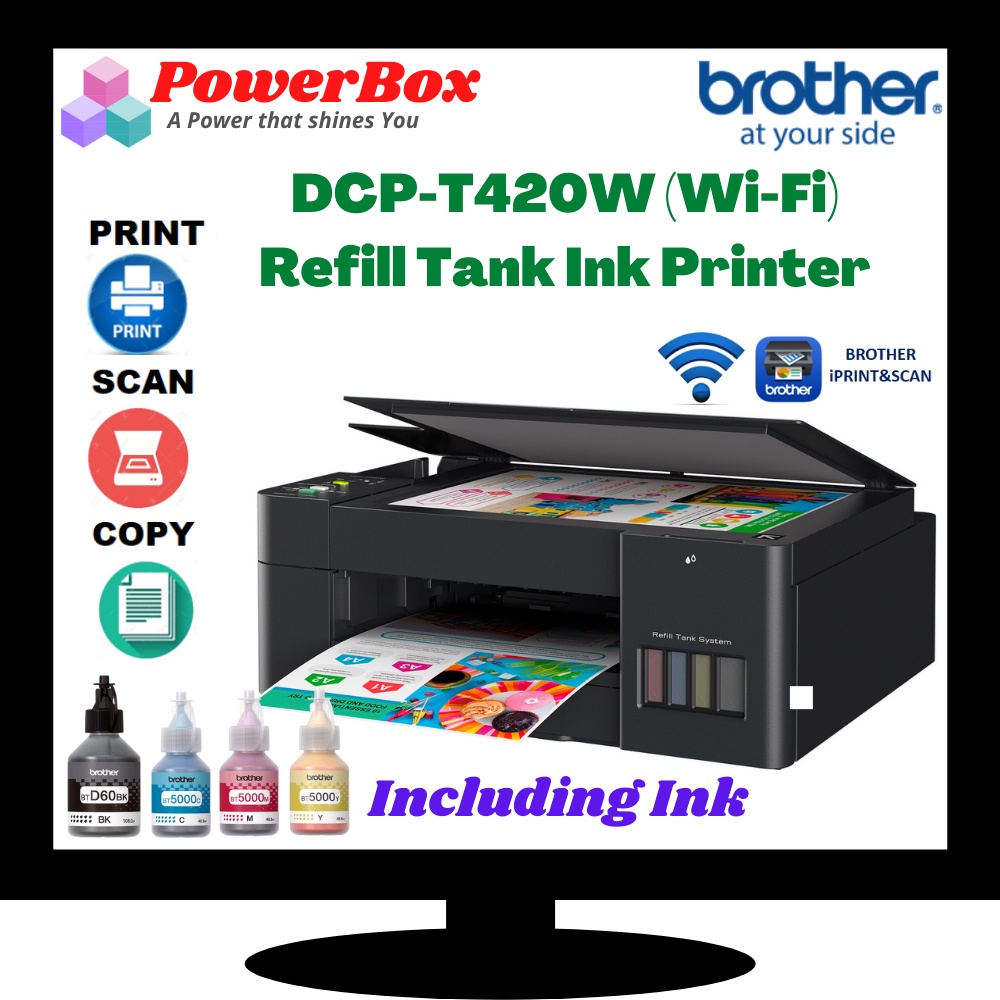 POWERBOX Brother DCPT420W Multifunction Inkjet Colour HiSpeed USB 2.