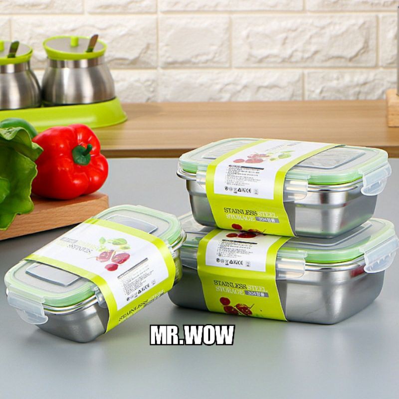 SUS 304 Stainless Steel Lunch Box with Lid / Microwave heated / Food