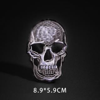Military Ba 6 PCS Embroidered Iron or Sew-on Patch Black & White Cry Girl Skull and Naked Girl Diamond Tears Crystal Flower Girl 
