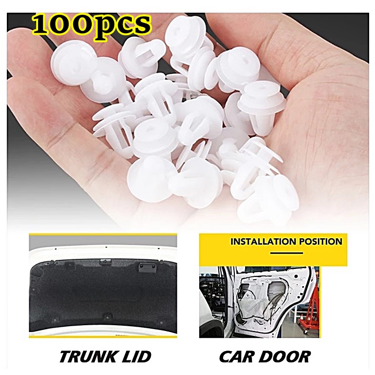 100pcs Car Clip Trim Kit Car Push Pin Rivet Bumper Door Panel Retainer 9mm Hole Car Door Bumper 8624