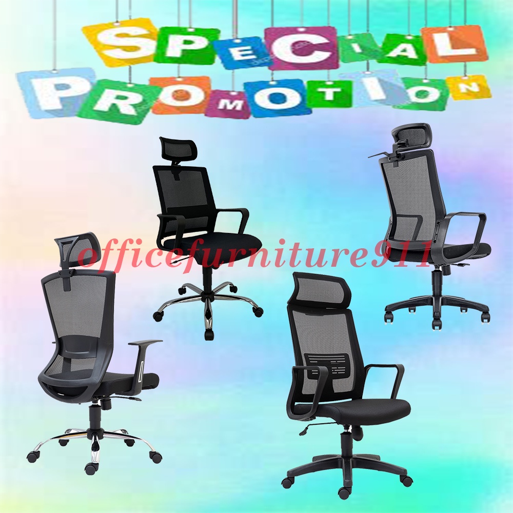 **READY STOCK **Economy Design Netting Office Chair / High Back Chair