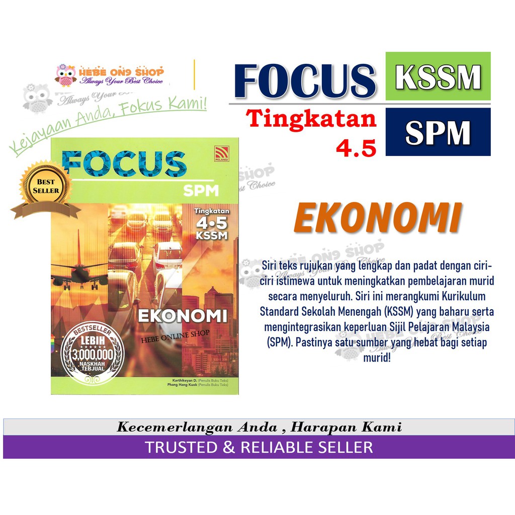 Buy FOCUS SPM EKONOMI TINGKATAN 4 & 5 KSSM EDISI 2020  PELANGI