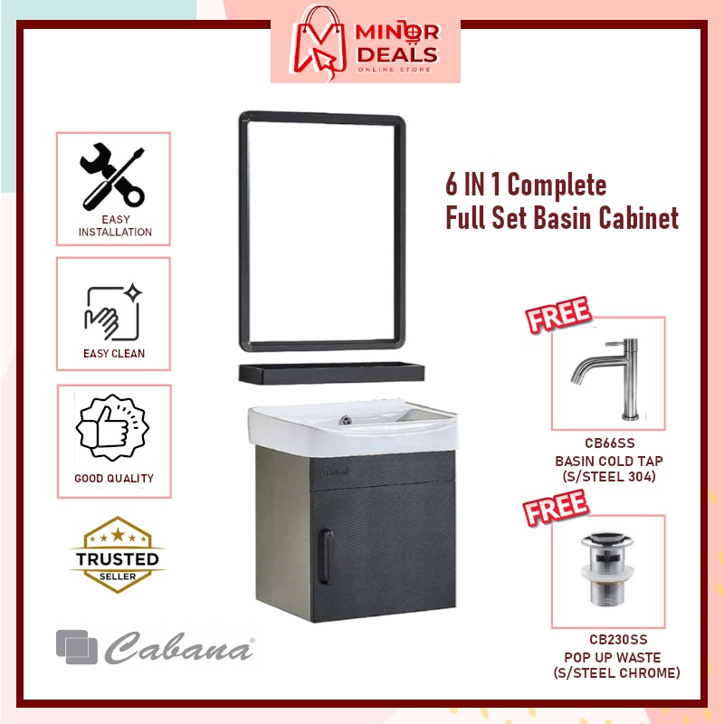 [READY STOCK] Cabana Stainless Steel Bathroom Basin With Mirror