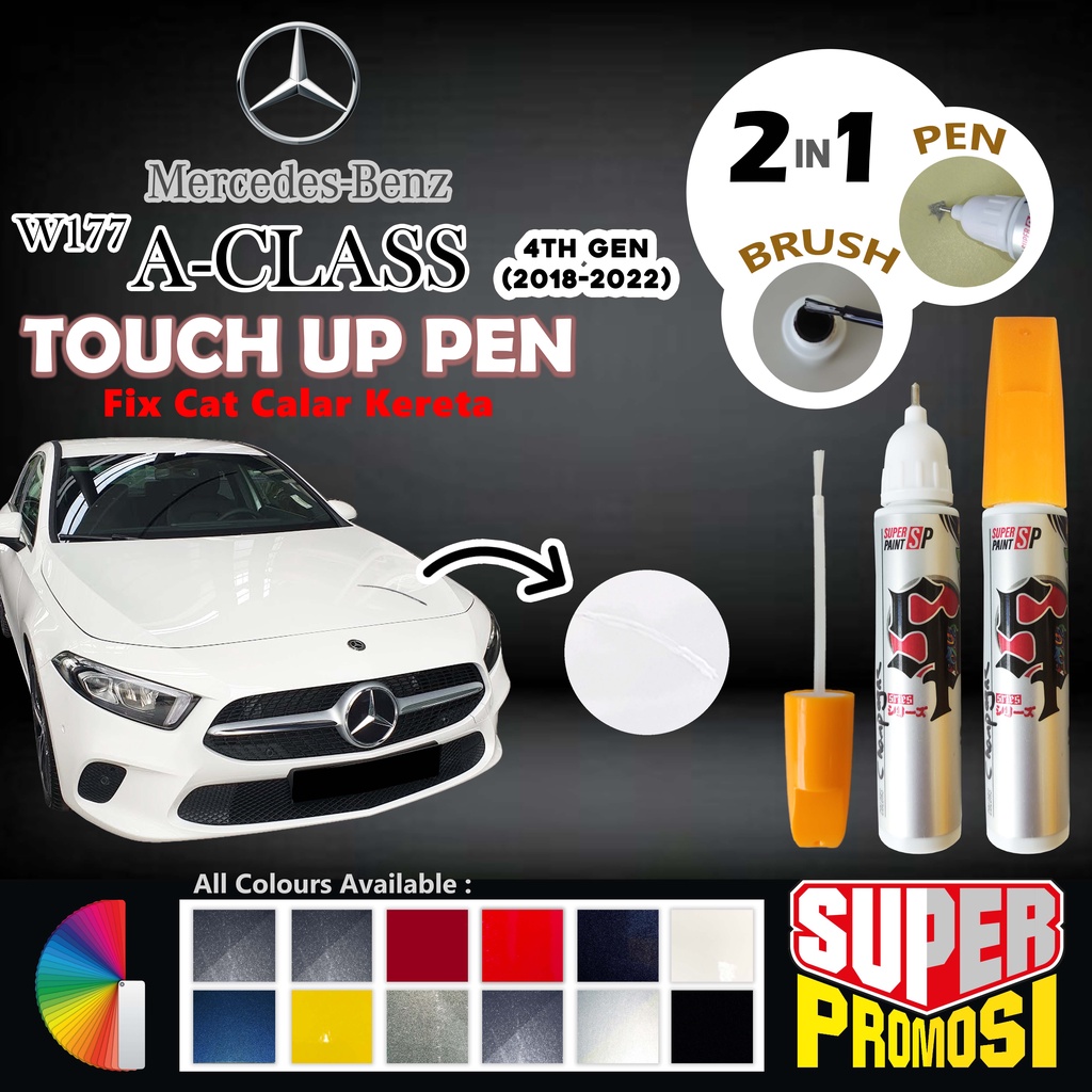 MERCEDES ACLASS W177 Touch Up Pen 2in1 Pen & Brush DIY Scratch Repair Fix Car Paint Remover Tool Cat Calar Kereta Aikka