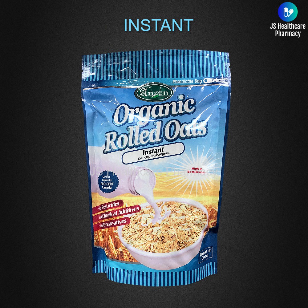 Clearance Buy 1 Free 1 Expiry Aug 2021 Anzen Organic Rolled Oats Instant Regular 500g Shopee Malaysia